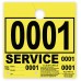 Custom 4-Part Service Dispatch Numbered Hang Tags - Yellow
