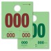 3 Digit Colored Service Dispatch Numbered Hang Tags - Green