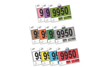 Colored Block 3-Part Service Dispatch Numbered Hang Tags (Package of 1000)