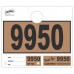Colored Block 3-Part Service Dispatch Numbered Hang Tags - Brown