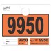 Colored Block 3-Part Service Dispatch Numbered Hang Tags - Orange