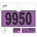 Colored Block 3-Part Service Dispatch Numbered Hang Tags - Purple