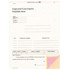 Special Parts Order Forms - Custom (Package of 500)