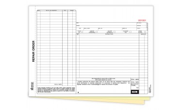 Automotive Repair Order Forms - 3-Part Carbonless - Stock (Package of 250)