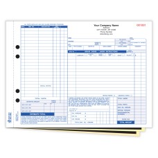 Repair Order Forms - 3-Part w/Carbon - Custom (Package of 250)