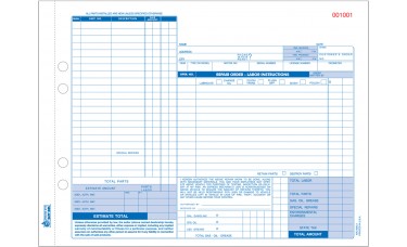 Repair Order Forms - 3-Part w/Carbon - Stock (Package of 250)