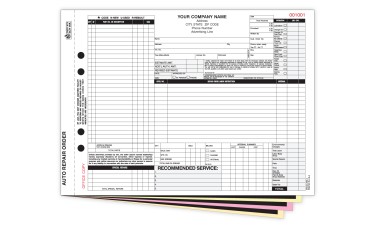 Repair Order Forms - 4-Part w/Carbon - Custom (Package of 250)