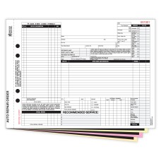 Repair Order Forms - 4-Part w/Carbon - Stock (Package of 250)