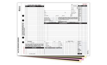 Repair Order Forms - 4-Part w/Carbon - Stock (Package of 250)