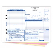 Automotive Repair Order Forms - 4-Part Carbonless - Custom Printed (Package of 250)