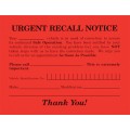 Urgent Recall Notice Postcards