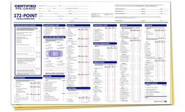 Certified Pre-Owned 172 Point Inspection Forms - Stock (Package of 100)