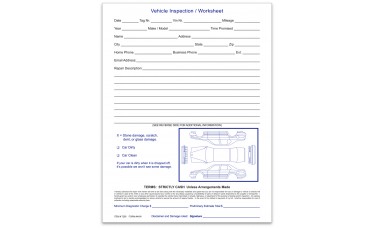 Vehicle Inspection Worksheet Pads