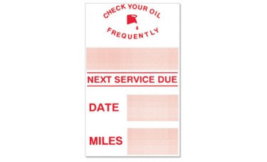 Generic Write-On Oil Change Static Cling Stickers (Package of 100)