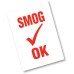 Smog OK Static Cling Car Inspection Stickers - Red & White (Package of 100)