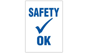 Safety OK Static Cling Car Inspection Stickers - Blue & White (Package of 100)