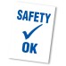 Safety OK Static Cling Car Inspection Stickers - Blue & White (Package of 100)