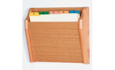 1 Pocket Tapered Oak Medical Chart & File Holder Wall Rack - Light Oak