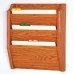 3 Pocket Legal-Size Oak Medical Chart & File Holder Wall Rack - Medium Oak