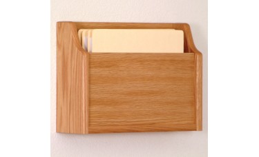 1 Pocket Extra Deep Oak Medical Chart & File Holder Wall Rack - Light Oak