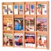 12 Magazine / 24 Brochure Divulge Oak & Acrylic Wall Rack With Removable Inserts - Light Oak