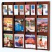 12 Magazine / 24 Brochure Divulge Oak & Acrylic Wall Rack With Removable Inserts - Mahogany