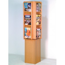 12 Magazine / 24 Brochure Rotating Floor Display Rack With Removable Inserts