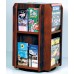 8 Magazine /16 Brochure Rotating Counter Display Rack With Removable Inserts - Mahogany