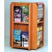 8 Magazine /16 Brochure Rotating Counter Display Rack With Removable Inserts - Medium Oak