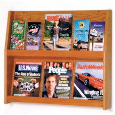 6 Magazine / 12 Brochure Slope Wall Mount Literature Display Rack