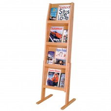 4 Magazine + 4 Brochure / 12 Brochure Slope Literature Display Floor Stand