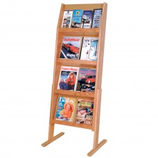 8 Magazine / 16 Brochure Slope Literature Display Floor Stand