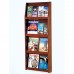 8 Magazine / 16 Brochure Slope Wall Mount Literature Display Rack - Mahogany