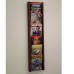 6 Pocket Vertical Stance Oak Magazine Wall Rack - Mahogany