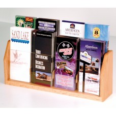8 Pocket Oak Countertop Brochure Display Rack