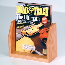 1 Pocket Oak Countertop Magazine Display Rack