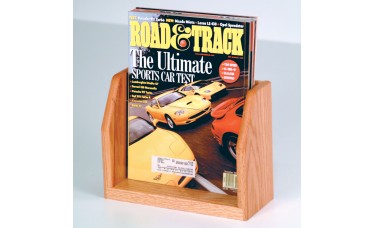 1 Pocket Oak Countertop Magazine Display Rack - Light Oak