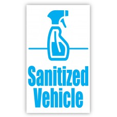 Sanitized Vehicle Static Cling Windshield Signs