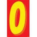 11-1/2" Red & Yellow Adhesive Windshield Numbers - 0
