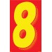 11-1/2" Red & Yellow Adhesive Windshield Numbers - 8