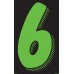 11-1/2" Fluorescent Chartreuse & Black Adhesive Windshield Numbers - 6