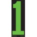 5-1/2" Fluorescent Chartreuse & Black Adhesive Windshield Numbers - 1