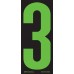 5-1/2" Fluorescent Chartreuse & Black Adhesive Windshield Numbers - 3