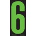 5-1/2" Fluorescent Chartreuse & Black Adhesive Windshield Numbers - 6