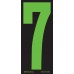 5-1/2" Fluorescent Chartreuse & Black Adhesive Windshield Numbers - 7