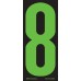 5-1/2" Fluorescent Chartreuse & Black Adhesive Windshield Numbers - 8