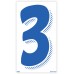 7-1/2" Blue & White Adhesive Windshield Numbers - 3