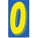 7-1/2" Blue & Yellow Adhesive Windshield Numbers - 0