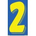 7-1/2" Blue & Yellow Adhesive Windshield Numbers - 2