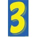 7-1/2" Blue & Yellow Adhesive Windshield Numbers - 3